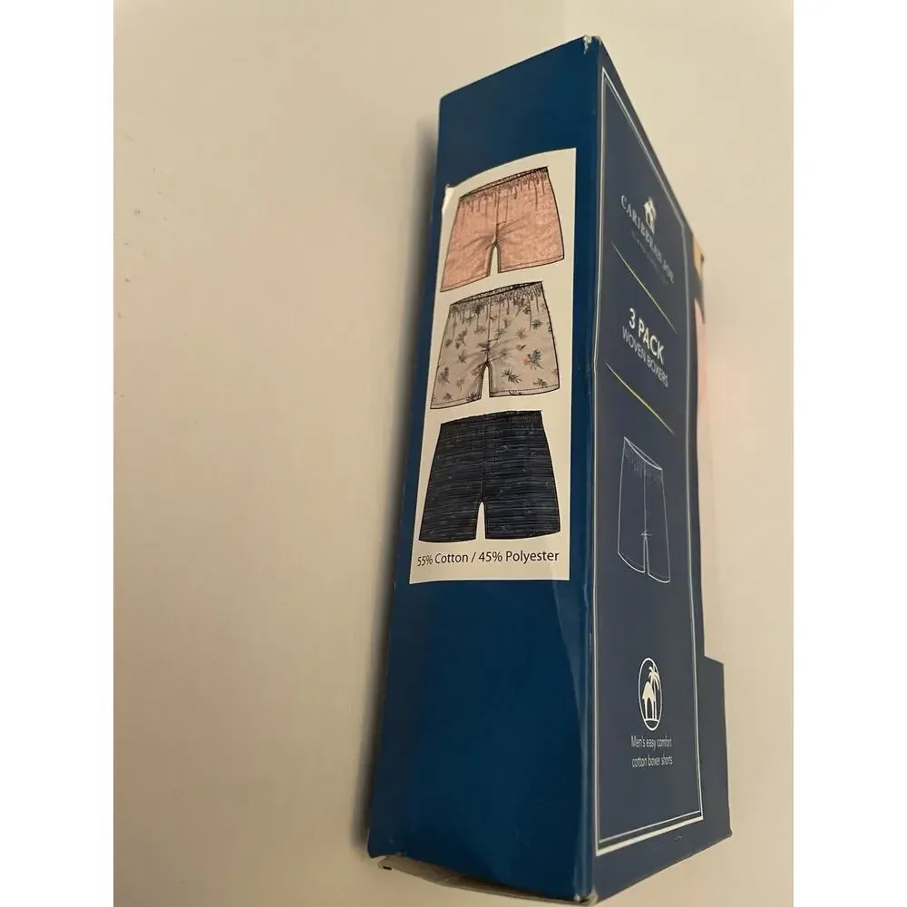 Caribbean Joe Men’s Boxer Shorts XL 3 Pack Brand New